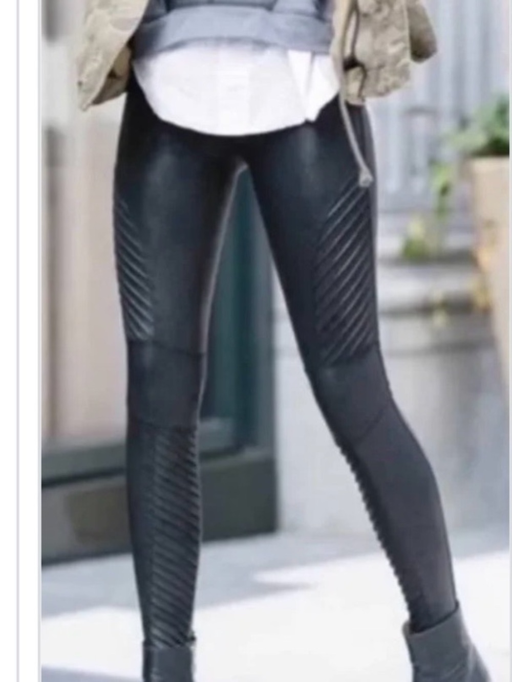 SPANX Black Moto Faux Leather Leggings